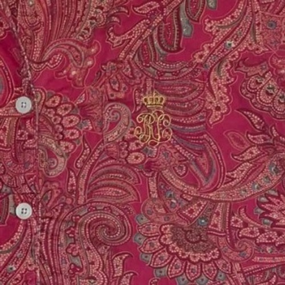 Lauren Ralph Lauren Medium Pink Paisley Cotton Blend Pajama Sleep Shirt Womens - Picture 4 of 8